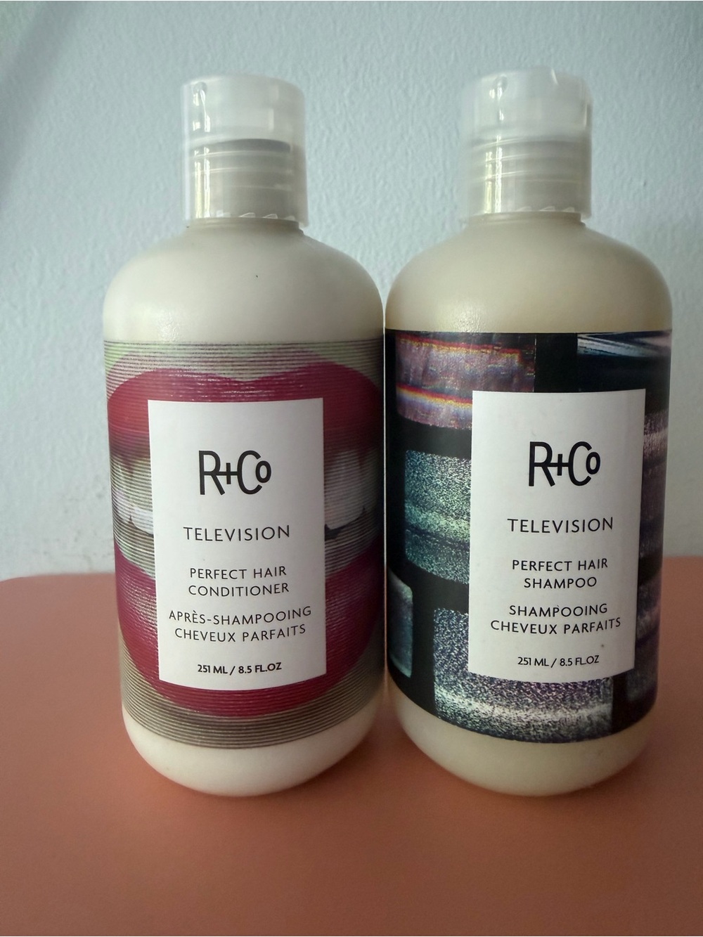 R+Co Television Perfect Hair duo: Shampoo & Conditioner, 250 ml each, sealed new